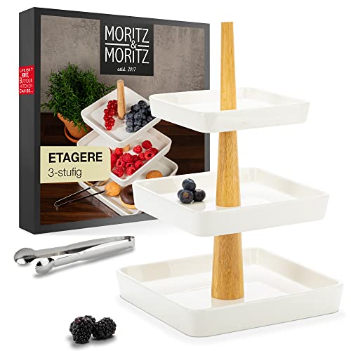 Moritz & Moritz Obst Etagere 3 Etagen - Inkl. Zange - Aus hochwertigem...