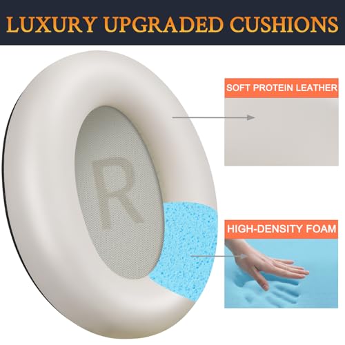 Almohadillas para auriculares SOULWIT de repuesto para Anker Soundcore Space One (S1), no para Space One Pro, cojines con cuero proteico más suave y espuma aislante de ruido — Dorado miniatura 3