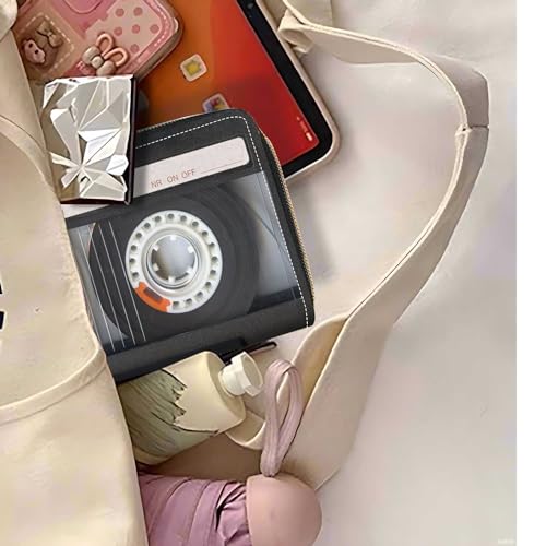 Women's Retro Music Cassette Print Wallet, Large Capacity, PU Leather, Zipper Clutch Purse, Phone Wallet 7