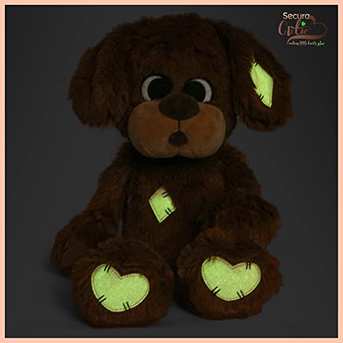 Secura Cutie Soft Stuffed Animal Puppy With Superpowers – Glow In Dark Patches For Bedtime Comfort (No Batteries Needed) – Stuffed Animal For Boys & Girls - Cute Plush Dog Teddy Bear Toy – 14" #TOP1