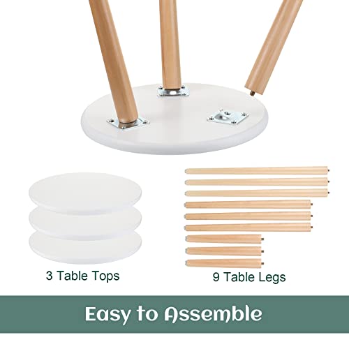3 Pcs Wood Plant Stand Indoor Wooden Plant Table Mid Century Plant Stool Modern Tall Plant Holder For Flower Pots Small Round Side Table For Home Decor, 8.9 Inch, 16.5 Inch, 20.5 Inch High #TOP3