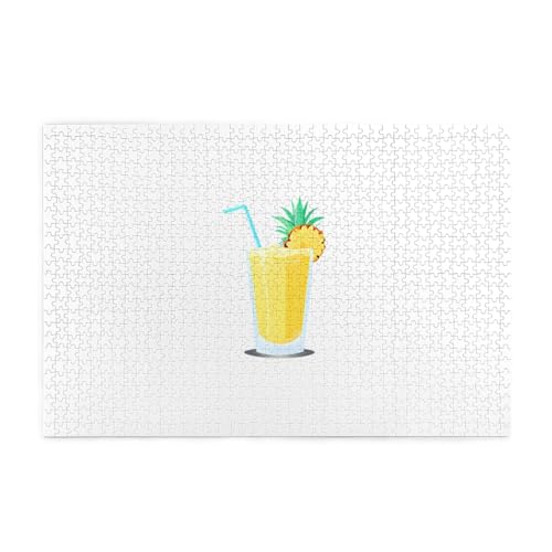 Jigsaw Puzzles1000 Piece Whjshop Delicious Pineapple Smoothie Prints Educational Intellectual Wooden Puzzles, Fun Puzzles, Stress Relieving Puzzles