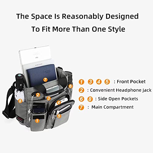 Business Briefcases Multi-Pocket Messenger Crossbody for Men Waterproof Shoulder Large Laptop Satchel 5