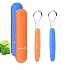 Sestball Tongue Scraper 2 Pack with Travel Case, Tongue Cleaner for Reduce Bad Breath, Stainless Steel Tongue Scrapers for Adults&Kids, 100% Metal Tongue Brush Set for Oral Care