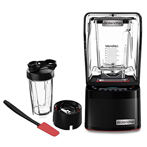 Blendtec Professional 800 Blender-WildSide+ Jar (90 oz), Blendtec GO Cup (34 oz) and Spoonula Spatula BUNDLE - Sealed Sound Enclosure - Professional-Grade Power - 11-Speed - Self-Cleaning - Black