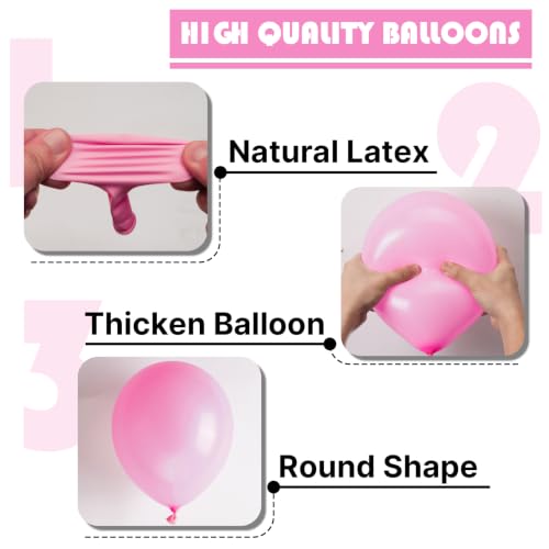 Image of PartyWoo Pink Balloons 50pcs 12 Inch Matte Pink Balloon Arch Kit for Girl Baby Shower Gender Reveal Wedding Bachelorette Engagement Birthday Princess Butterfly Themed Party Decorations Pink-Y11