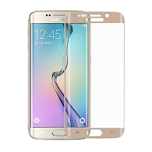 S6 Edge Screen Protector, Emarket 3D Full Cover Tempered Glass Explosion Proof Screen Protector Film For Samsung Galaxy S6 Edge G9250 Gold Color