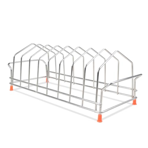 Image of Zepdos Stainless Steel Plate Stand for Kitchen | 8 Slot Plate Rack & Dish Organizer | Rust Resistant Plate Holder with Non-Slip Feet | Compact Space Saving Kitchen Storage Dish Rack