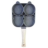 Eierkocher mit 4 Tassen, antihaftbeschichtet, für Braten, Burger und Speck.