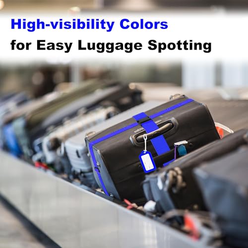 Image of 4 Pack Luggage Straps & Luggage Tags, Luggage Straps for Suitcases [TSA Approved] [Adjustable Suitcase Belt] Suitcase Straps with Tags (Blue)