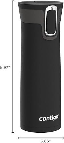 Miniatura 79 de Contigo Autoseal West Loop - Taza de viaje de acero inoxidable con aislamiento de vacío (16 oz, acero inoxidable/azul Mónaco, 2 unidades)