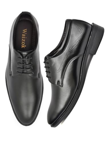 Image of Men's Black Derby Formal Lace-Up Shoes