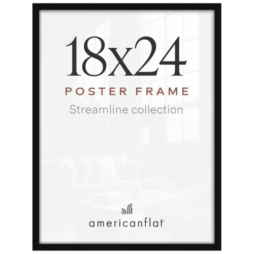 Americanflat 18X24 Poster Frame - Slim Molding - Black