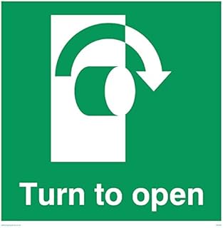 Viking Signs SA403-S85-V Right Down Arrow"Turn To Open" Sign, Vinyl, 85 mm H x 85 mm W