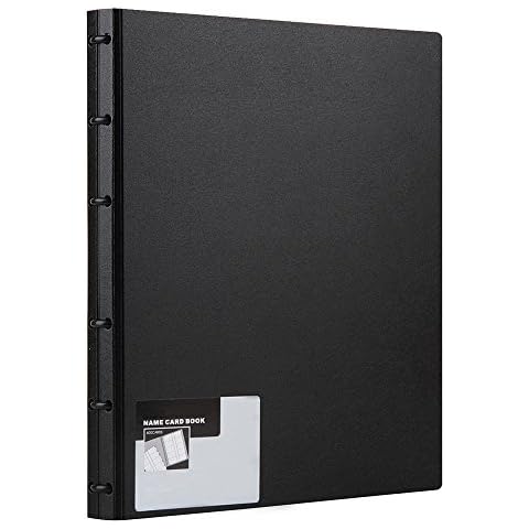 MyLifeUNIT Business Card Book, Name Card Holder Book with 600 Business Cards Capacity (Black) Cover