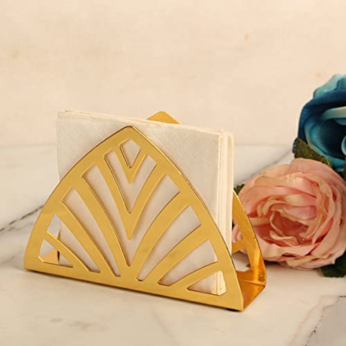 Napkin Holders, Golden Metal Napkin Holder, Table Napkin Organizer, Gold Napkin Holder Triangle Shape Vertical Type, Tissue Dispenser for Kitchen & Picnic Small 5.1 L X 1.6 W X 3.5 H