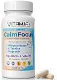 VITAM.IA+ CalmFocus – Integratore per Focus Mentale e Concentrazione Senza Caffeina con Rhodiola Rosea, L-Teanina 200 mg e Magnesio Bisglicinato – Made in Italy