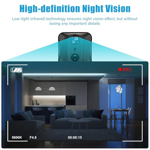 Image of DIVINE 2024 Upgraded Mini Spy Camera Hidden Camera,4K WiFi Wireless Camera, 100 Days Standby Battery Life,AI Motion Detection Alerts,Nanny Cam Security Cam for Indoor,Home,Baby,Pets (DSC-57)
