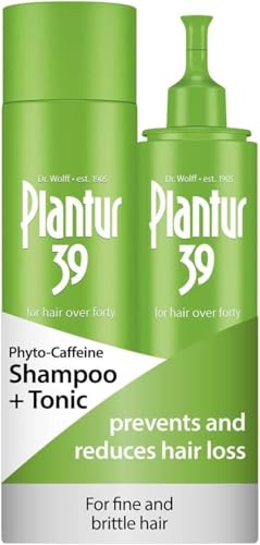 Plantur 39 Pack de Shampoo Cafeína 250 ml y Tonico 200 ml | Evita y Reduce la Caida Cabello Mujer | Para Cabello Fino y Quebradizo | Tratamiento Anticaida Cabello Mujer
