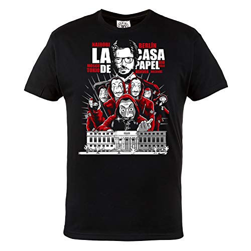 Herren T-Shirt. La Casa De Papel. Bella Ciao. TV-Serie Fan. Casual Wear (Größe XXLarge)