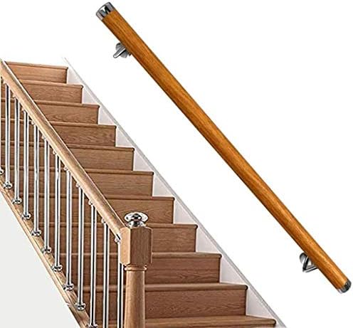 IL Wooden Stair Banister - 1FT-20FT Complete Non-Slip Stair Railings Kit, Indoor/Outdoor Support Rod, Loft Villa Grab Bar for Safe Corridor & Stair Safety, 12FT Option Available