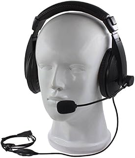 Buwico 2 Pin Noise Cancelling Overhead Earpiece Headset for Kenwood Puxing Wouxun Baofeng UV5R UV82 UV5R UV-5RA HYT 888S H-777 TK-208 TK-220 Walkie Talkie