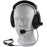 Buwico 2 Pin Noise Cancelling Overhead Earpiece Headset for Kenwood Puxing Wouxun Baofeng UV5R UV82 UV5R UV-5RA HYT 888S H-777 TK-208 TK-220 Walkie Talkie