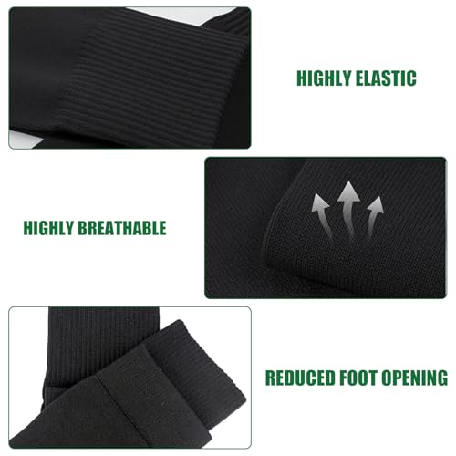 SYEYCW 3 Pares Niños Calcetines de Fútbol, Negros Medias Futbol, Calcetines de Espinilleras Transpirables, Elásticas Espinilleras Calcetines Manga, para Principiantes de Juegos de Fútbol - imagen 3