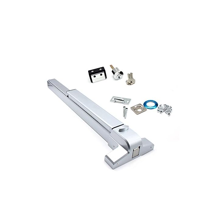 Buy Door Push Bar Handles with Exterior Lever Emergency Lock Stainless