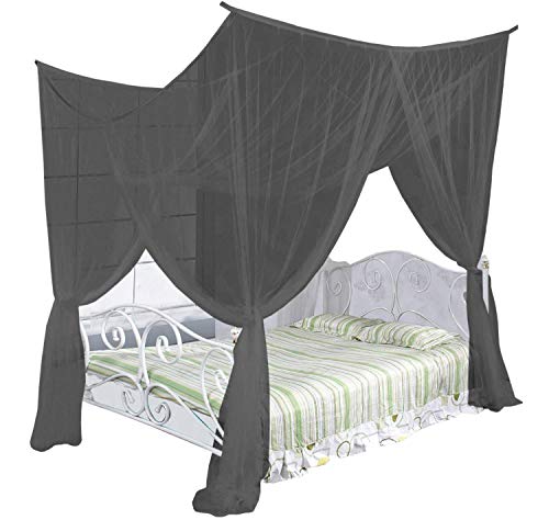 Just Relax Four Corner Post Elegant Mosquito Net Bed Canopy Set, Fits Full
