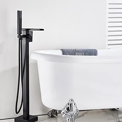 Robinets de baignoire cascade noir mat au design architectural et finitions luxe
