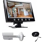 überwachungsanlage set  17,8 cm 7 Zoll Inch TFT LCD Video Überwachungssystem Überwachungsmonitor Überwachungsanlage für Live Überwachung mit Überwachungskamera 10 Meter Kabel mit Zwei Videoeingängen YMPA UET-SET7