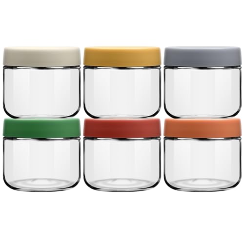 Image of EONJOE 10 oz Small Glass Containers with Lids, Food Storage Jars, 6pk