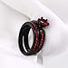 Bridal Sets Black Gold Plated Womens Wedding Ring Sets Red Cz Engagement Ring 2pcs Wedding Band