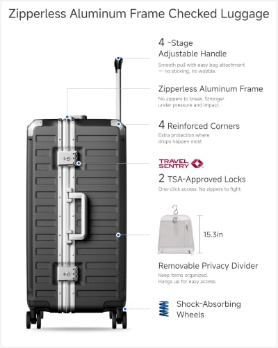 Image of LUGGEX 2-Piece Zipperless Luggage Set, 20 /24 Inch, Charcoal Metallic