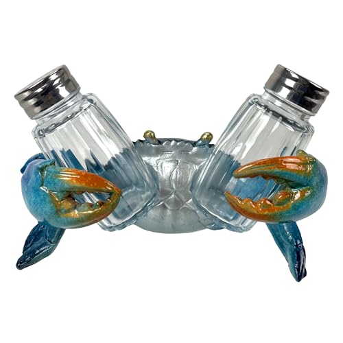 Resin Blue Crab Salt and Pepper Shaker Set – Mottled