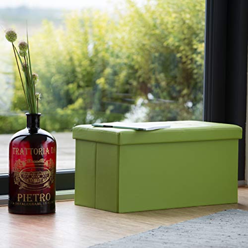 Relaxdays Cassapanca Contenitore, Pouf Pieghevole