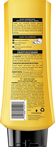 Gliss Hair Repair Conditioner, Oil Nutritive For Longer Hair Prone To Split Ends, 13.6 Ounces (Pack Of 3) #TOP1