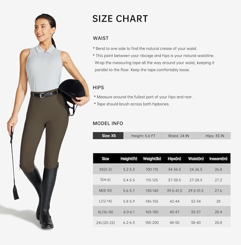 Willit Meia-calça feminina de equitação com remendo no joelho calças equestres equitação calças esco