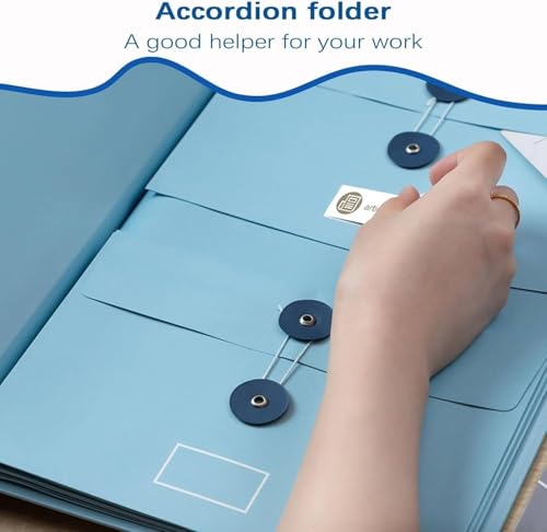 Carpeta expandible para documentos importantes y certificados en azul 4