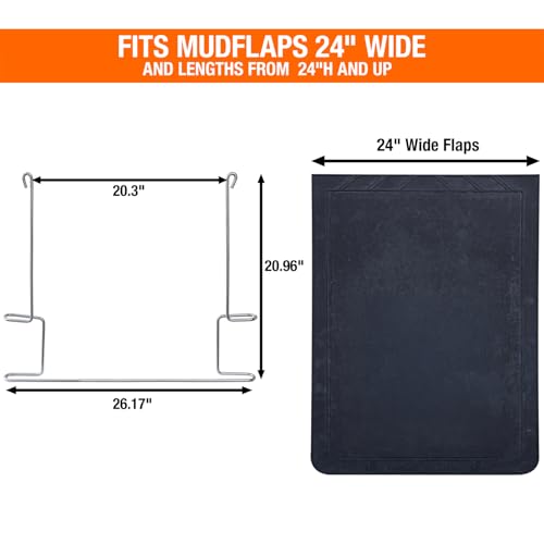 Image of Buyers Products 405BC Chrome Plated Anti-Sail Brackets for Mud Flaps, 26.13 x 21 Inch, 2 Count, Hold Mudflaps Straight and Flat, Bolt or Weld On to Truck Or Trailer