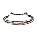 Brown String Bracelet with Hematite Stones - Adjustable Drawstring Handmade Surfer String Bracelets for Men and Women by Rumi Sumaq