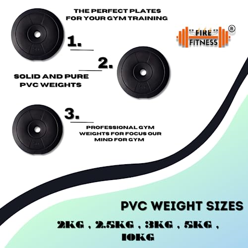 Image of Home Gym equipment Combo for men pvc weights set 30kg for home workout equipment with 3-fit curl rod and 5-fit state rod for weight lifting exercises,(10kg to 80kg) at home
