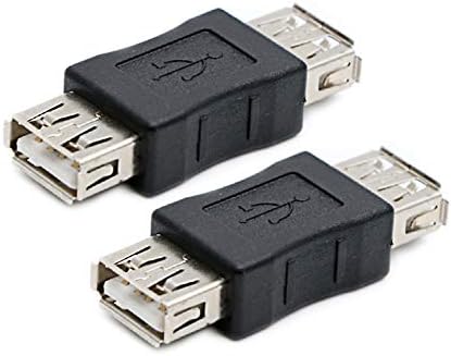 2 Pack USB 2.0 AF/AF Plug Type A Female to Type A Female Adapter Connector Converter Compatible with Laptop Computer Hard Drive Printer Camera