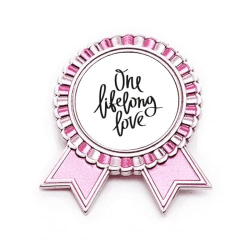 Broche citation d'amour art déco Rose taille M, bijou de veste en métal