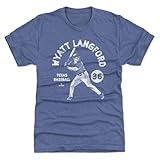 500 LEVEL Wyatt Langford Men's Premium T-Shirt - Wyatt Langford Texas Stamp WHT (Tri Royal, Large)
