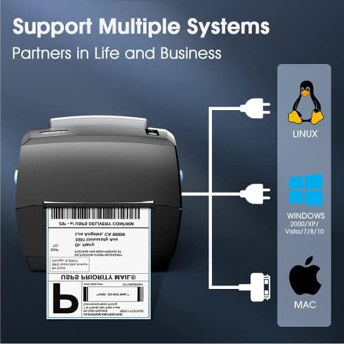 iDPRT Thermal Label Printer Label Maker for Small Business & Shipping Packages, Built-in Holder Thermal Shipping Label Printer, Support 2" - 4.85" Shipping Label Maker Compatible with Win, Mac&Linux