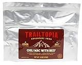 Trailtopia Hearty Chili Mac with Beef- Freeze Dried Hiking Dinner | Delicious Taste | Quick & Easy Prep | Lightweight | Perfect for Camping & Backpacking | High Energy Meals for Outdoor Adventures