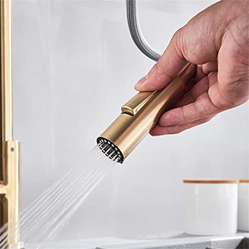 Robinet de cuisine à tirette or mitigeur tactile induction modes d'eau double sortie - 5