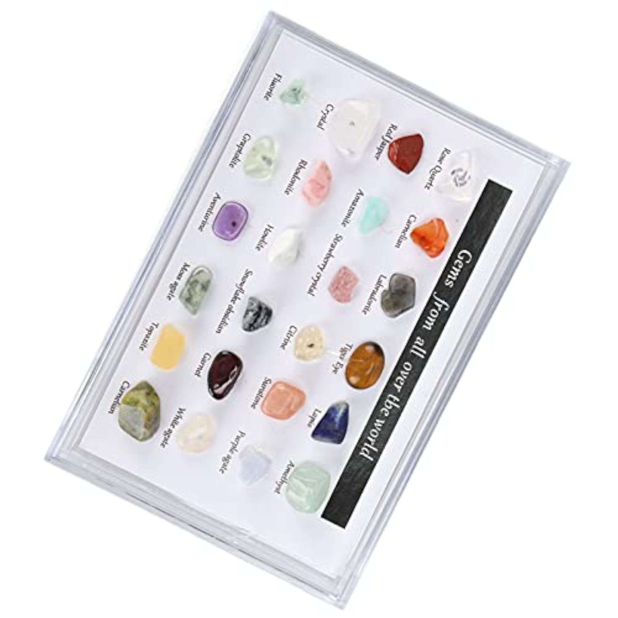 Crystal Gemstones Unique Shape Rocks Collection with Storage Box